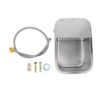 COSMOBETTY Fuente Automática para Mascotas de Gran Capacidad en Acero Inoxidable y Plástico con Diseño Amplio y Poco Profundo para Perros Pequeños y Gallinas en Exteriores