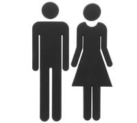 COSMOBETTY Letrero de Baño de Acero Inoxidable Negro para Señalización de Baños de Hombres y Mujeres Adhesivo, Instalación Fácil y Diseño Moderno para Oficina o Restaurante