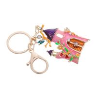 COSMOBETTY Llavero Accesorio Delicado y Versátil o Sorpresa de San Valentín de Castillo de Ángel Cristales de Aleación de Zinc y Brillo Rosa para Obsequio de Cumpleaños