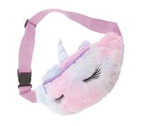 COSMOBETTY Riñonera de Peluche Unicornio para Niñas, Bolso de Pecho Rosa | Correa Ajustable, Estilo Cartoon y Uso Manos Libres, para Colegio, Compras y Llevar Llaves o Snacks Estilo Aleatorio