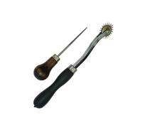 COSMOBETTY Rueda de Costura de Metal Dientes de Acero para Tela y Cuero, Punzón de Coser Mango de Madera, Fácil y Segura para Artes y Manualidades