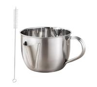 COSMOBETTY Tazón Colador de Acero Inoxidable para Sopa y Aceite Filtro Separador de Grasa Tapa y Cepillo de Limpieza en Restaurantes y Hoteles