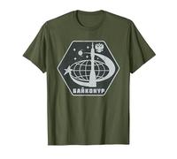 Cosmódromo de Baikonur Sputnik URSS Gagarin Rusia Camiseta, Hombre, Verde Oliva, L