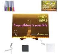 Cosmody LED Drawing Board, Erasable Drawing Board with Night Light, 2025 New Acrylic Message Magicboard with Adjustable Stand and 7 Colorful Pens (20 * 20 CM)