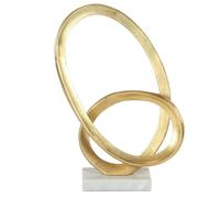 CosmoLiving by Cosmopolitan Deco 79 Escultura, Aluminio, Oro, 17" x 12"