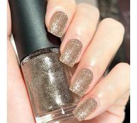 COSMOO Esmalte de uñas con purpurina: sirena dorada, 0,7 oz, esmalte de uñas líquido para manos y pies, secado rápido y duradero, regalo moderno para uñas