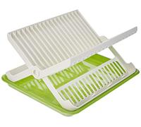 Cosmoplast - Estante para platos plegable con bandeja, Plástico, Amarillo