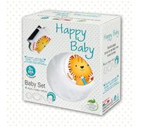 Cosmoplast Juego de comida para bebés de 4 piezas, Funky Lion, color blanco. 0% BPA. 100% fabricado en Italia