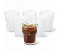 Cosmoplast Set de 6 vasos de agua de 30 cl, apilables y resistentes. 100% fabricado en Italia