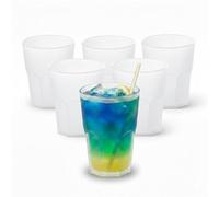 Cosmoplast Set de 6 vasos de agua de 40 pilables y resistentes. 100% fabricado en Italia