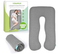 COSMOPLUS - Funda de Almohada de Cuerpo Completo en Forma de U para Maternidad, elástica, Fresca y Transpirable, Proporciona Apoyo al sueño y al Embarazo, Gris Claro