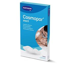 Cosmopor Steril: para el cuidado de lesiones y heridas. También para heridas quirúrgicas. Suave y con gran adherencia, adecuado para pieles sensibles; 20x10cm; 5 unidades