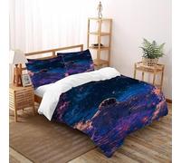 Cosmos Astronauta Impresión 3D Respirable Ropa De Cama 3 Piezas Poliéster Fundas De 2 Almohadas Cierre con Cremallera King（220x240cm） para Adultos, Mujeres Y Niños