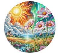 Cosmos Bipinnatus 1000 Piezas Rompecabezas Redondo Creativo Descompresión Rompecabezas Circular Juego para Niños 1000pcs (67.5x67.5cm)