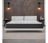 COSMOS - Colchón Viscoelástico 135x190 cm - Altura 21 cm - Gamma - Espuma HR y Blue Latex - Firmeza Equilibrada, Transpirable, Hipoalergénico, Ergonómico - Cara Invierno Verano, 7 Zonas Confort