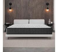 COSMOS - Colchón Viscoelástico 140x190 cm - Altura 26 cm - Gamma - Espuma HR y Blue Latex - Semifirme, Transpirable, Hipoalergénico, Ergonómico -Cara Invierno Verano, 7 Zonas Confort