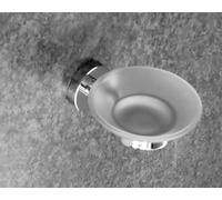 Cosmos Del Cromo Jabonera con Inserto de Vidrio Inoxidable Vidrio Satinado