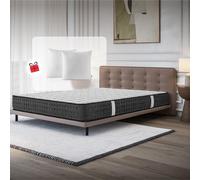 COSMOS Equinox Colchón Viscoelástico 135x190 cm + 2 Almohadas 60x60 - Altura 21 cm - Espuma HR y Blue Latex - Semifirme-7 Zonas de Confort - Transpirable - Hipoalergénico - Reversible Invierno/Verano