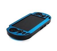 COSMOS Funda rígida de aluminio metálico para Playstation PS, Vita, Cosmos y paño de limpieza para pantalla táctil LCD de color azul claro