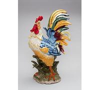 Cosmos Gifts Large Blue Rooster Figurine Figurita, cerámica, Multicolor