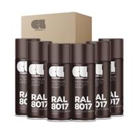 COSMOS LAC 6 X Spray Premium Acrylic Brillante Ral 400 Ml (RAL 8017 Chocolate)