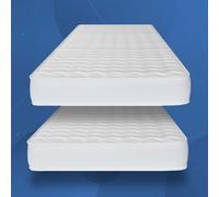 COSMOS - Pack x2 Colchones Viscoelásticos 90x200 cm - Upsilon Promo - Espuma HR y Blue Latex - Semifirme, Transpirable, Hipoalergénico, Ergonómico - Cara Invierno Verano, 7 Zonas Confort