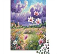 Cosmos Puzzles Imposible,desafío for Adults Flor Multicolor Flor de Color Entretenimiento Creativo 1000 Piezas Obra De Arte De Juego De para Adultos Y Niños Mayores De 12 Años 38x26cm/1000pcs