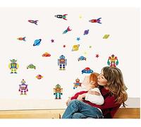 Cosmos Robots Astronave Planetas 3D Una colección de planetas Conjunto Cuarto Desmontable Mural Guardería Calcomanía Decoración Bebé Art Pegatina de pared Pegatinas Decoración Niños