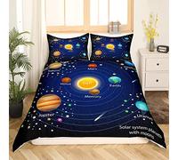 Cosmos Universe Planet - Juego de Ropa Cama de 140 x 200 cm para niños y niñas, diseño de galaxia con 1 funda de almohada