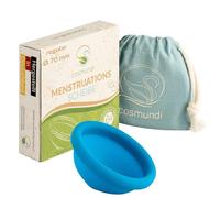 cosmundi Disco menstrual de silicona médica - Para deportes, natación e intimidad - Disco menstrual reutilizable y alternativa de tampón sostenible - Bienestar durante el período Ø 70mm, Azul