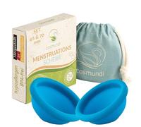 cosmundi Disco menstrual de silicona médica producido en Alemania, reutilizable y alternativa de tampón sostenible, juego de 65 mm y 70 mm
