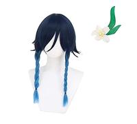 Cosnoble Venti Wig con Juego de Peluquero Genshin Impact Cosplay Blue Hair Tity Accesorios