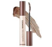 COSNORI Perfect Setting - Máscara impermeable Long&Curl 02 Cozy Brown - Manchas de larga duración - Máscara marrón - Definición suave para ojos azules y verdes - K Beauty - 0.24 onzas líquidas (7 ml)