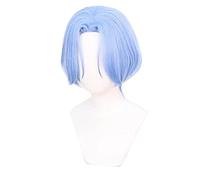 COSNOTHLE LANGA SK8 - Peluca de pelo corto con llavero Langa, color azul