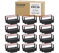Cosob Paquete de 24 cintas ERC30 negras y rojas ERC-30 ERC30 34 38 B/R compatibles con impresoras Epson TM-U220 M188B ERC30 ERC34 ERC38 NK506
