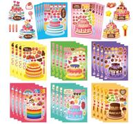 Cosomia 32 hojas de calcomanías para crear pastel de sueños, haz tus propias calcomanías de pastel para niños y niñas, libros de calcomanías de viaje, recuerdos de fiesta, cumpleaños, hogar, escuela y