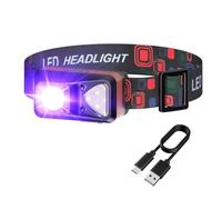 COSOOS Linterna frontal LED con 9 modos de luz, impermeable, con sensor de movimiento, para camping, pesca, búsqueda de orina, búsqueda de chinches y escorpiones