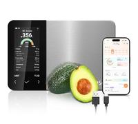 Cosori Báscula inteligente de alimentos de cocina, aplicación gratuita con amplia base de datos de alimentos del Reino Unido, báscula de conteo de calorías premium, pantalla a color transparente
