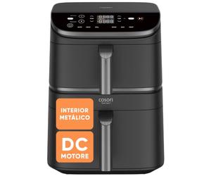 Cosori Freidora de Aire 10,8 L Turbo Tower, Doble Cesta Vertical | Tecnología Turbo Blaze™, Interior Metálico, Ocupa Menos Espacio, 3 Niveles para una Dieta Equilibrada, 6 Funciones, 2630W