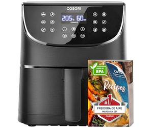 Cosori Freidora de Aire 5,7L Interior Metálico Real, Air Fryer Diseño Antióxido, Tecnología Calefacción Uniforme, 40 Recetas, Reducción de Grasas para una Vida Saludable, Eficiencia Energética, 1700W