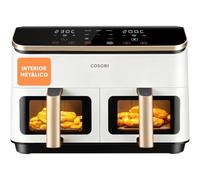 Cosori Grande Freidora de Aire-True Metal-8,5 Litro Doble Cesta Air Fryer-Alta Potencia y 55 nergética-Temperadura Dual（35-230℃）-10 Modos-Panel Táctil Multifunción-Máx 10 Personas-Blanca