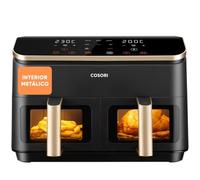 Cosori Freidora de Aire 8,5L, Doble Cesta con Ventana, 10 Funciones, Oro