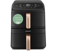 Cosori Freidora de Aire Compacta Turbo Tower, Capacidad de 8.6 Litros, 2 Tanques, 5 Programas, 2630 W, Color Negro