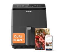 Cosori Freidora de Aire Dual Blaze 6,4L, Doble Resistencia, 11 Modos, WIFI | Inteligente con APP, Tiempo y Temperatura Ajustables, 90+ Recetas en Español por Chefs en App, Apta para Lavavajillas, 1700W