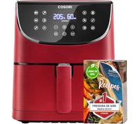 Cosori Freidora de Aire Duradera 5,5L Air Fryer 1700W, Tecnología Rapid Air, 55% Menos Energía, 13 Automáticos Modos,Uso Fácil, Panel Táctil, Acero Inox Interior, Hasta 205ºC y 60 Min, Roja-Granate