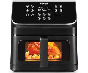 Cosori Freidora de Aire Práctica 6,2L con Ventana Air Fryer 1700W, Tecnología Rapid Air, 55% Menos Energía, 13 Automáticos Modos,Uso Fácil, LED Panel Táctil, Acero Inox Interior, Hasta 205ºC y 60 Min