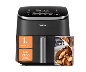 Cosori Freidora de Aire Turbo Blaze 6L, 9en1, Ultrarrápida, 95%Menos Aceite | Revestimiento Cerámico Sin PFAS, Motor DC Circulación 360°, 1min-24h, 30°C-230°C, Recetario Incluido, Apta para Lavavajillas