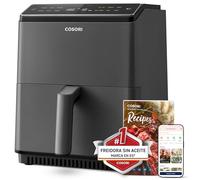 Cosori Freidora de Aire Wifi 6,4 L, Air Fryer con Doble Resistencia, 60+ Recetas de App Creadas por Chef en Español, Freidora sin Aceite con 12 Programas, Gris Oscuro, Dual Blaze