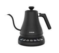 COSORI Hervidor de acero inoxidable con cuello de cisne, 0,8 litros, hervidor con ajuste de temperatura, 80 °C a 100 °C, función de mantener el calor durante 60 minutos, color negro