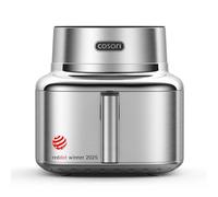 Cosori ICONIC Freidora de Aire Inteligente 6,2L, Air Fryer de Acero Inoxidable, Revestimiento Cerámico Sin PFAS, Motor DC, 6 Funciones, 50+ Recetas, Temporizador 1min-24H, Apta para Lavavajillas
